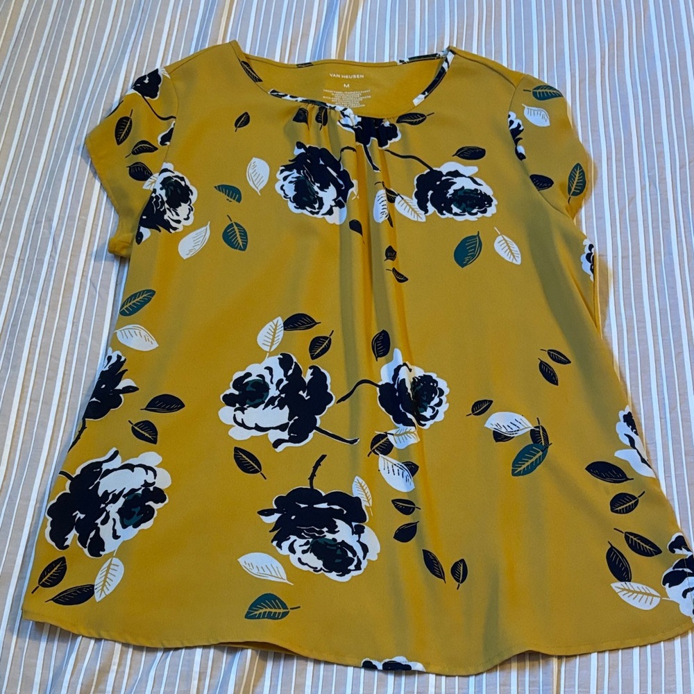 Van Heusen Mustard Floral Blouse
